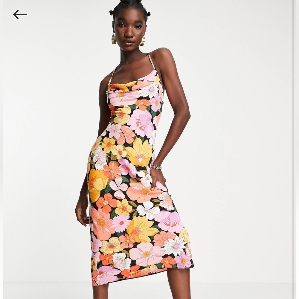 NWOT ASOS RIVER ISLAND Party Floral Midi Tea Dress